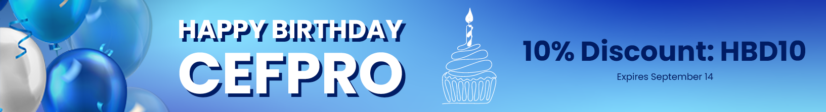 CeFPro Birthday Sale - 2 weeks (ending Sept 14 2026)