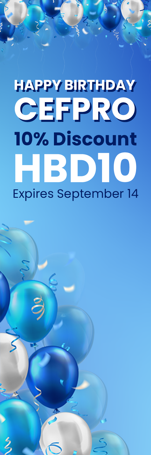 CeFPro Birthday Sale - 2 weeks (ending Sept 14 2026)